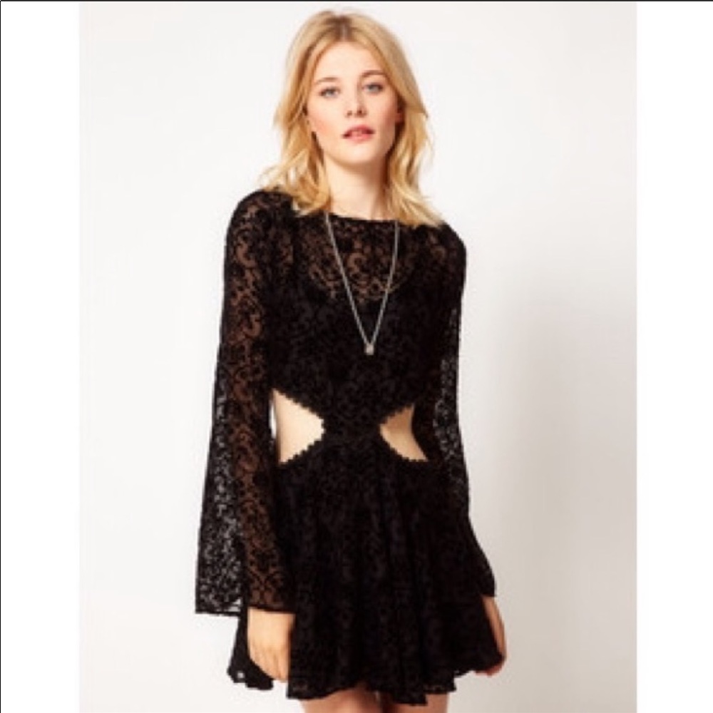 For Love & Lemons Velvet Burnout Dress Cutout